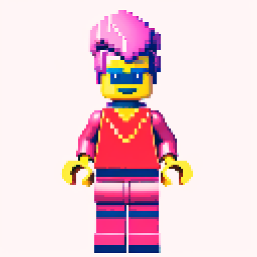 lego pixel, vibrant colors, blocky shapes, small plastic bricks, isometric perspective, retro video game, low resolution, 8-bit graphics, sharp edges, square grid, limited color palette, nostalgic feel, brick-built characters, iconic lego logo, digital recreation, detailed textures, crisp lines, simplified forms, nostalgic gaming vibes