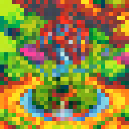 Air Island, a pixel art game icon capturing a close up, 16x16 portrait of the captivating world of "My Singing Monsters"