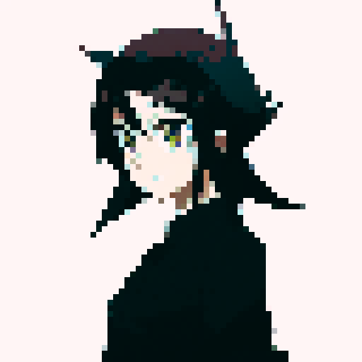 White-haired Rukia Kuchiki, donning her black Shinigami robe, stands amidst a snowy landscape, her zanpakuto glistening under the moonlit sky