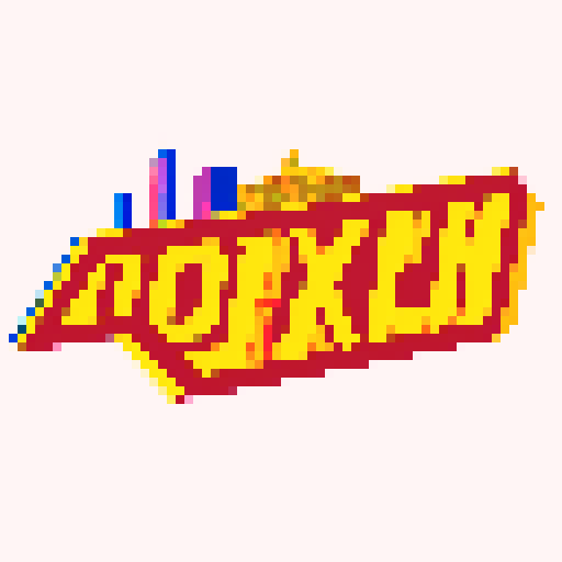 Seinfeld logo, retro pixel art, vibrant colors, sharp edges, 8-bit style, iconic characters, Jerry, George, Elaine, Kramer, New York City skyline, yellow taxi, comedy, sitcom vibes, bold typography