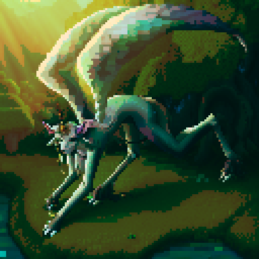 mystic druid wild woman unicorn faun hybrid, cloven hooves, showcasing its full body in pixel art style, human-unicorn hybrid