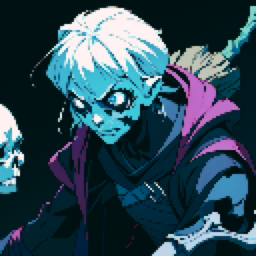 2D Sprite RPG platformer Skeletal warrior with skulls