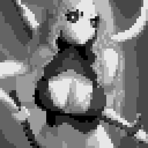 lustful succubus, skin tight lace, deep v-neck crop top, demonic scythe, pixel art, sRGB