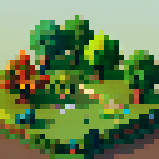 one chestnut tree, center, green leaves, brown trunk, fantasy top-down RPG with an orthogonal camera, not isometric, simple