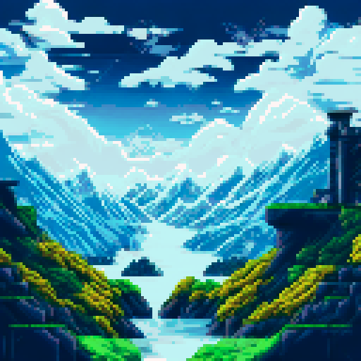 Hatake Kakashi with a black cat with yellow eyes in between towering, snowy mountains