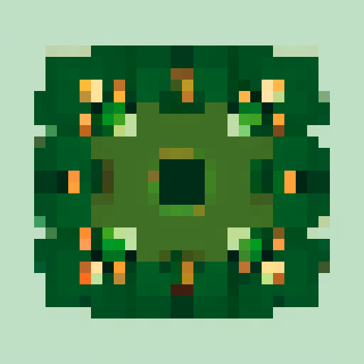 Forest pattern, top-down view, reduced dark green color palette