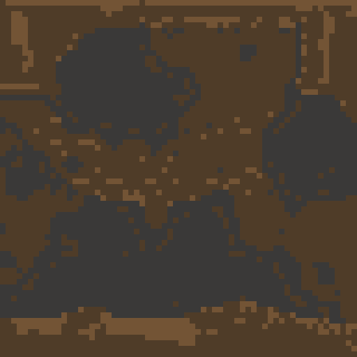 Broken, dilapidated house with shattered windows and crumbling walls, surrounded by overgrown weeds and neglected garden, depicted in vivid pixel art with a top-down perspective, showcasing the desolate atmosphere and the sense of decay