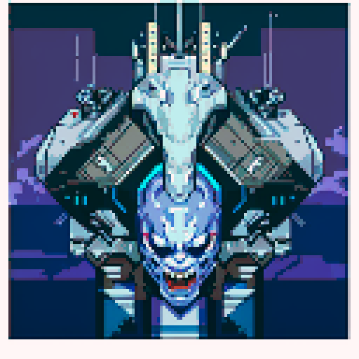 battleship with sleek design, hovering above calm waters, two massive guns protruding from its sides, pixel art style with vibrant colors, detailed shadows, and crisp lines