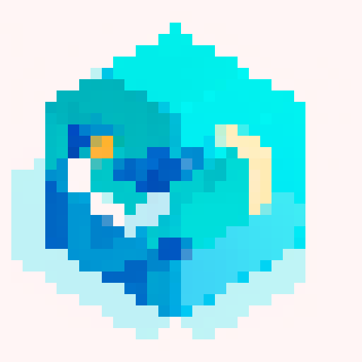 pixelart logo of a programming language, vibrant colors, retro aesthetic, sRGB color space