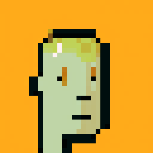 Cryptopunk character with vibrant, retro colors, angular features, and a futuristic, cyberpunk aesthetic