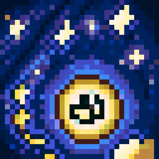 "Create a menacing, pixelated game icon featuring a close-up, skillful portrait of an evil villain with piercing red eyes, sharp fangs, and a sinister grin, set against a blood-red background that exudes a palpable sense of dread."