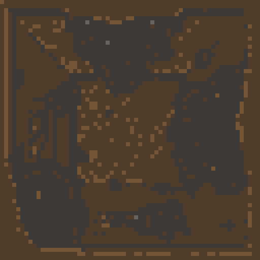 broken home, destroyed, abandoned, top down view, pixelated, pixel art scenery