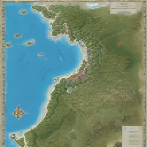 huge rpg map, fantasy world, lat of homes, shops, animals