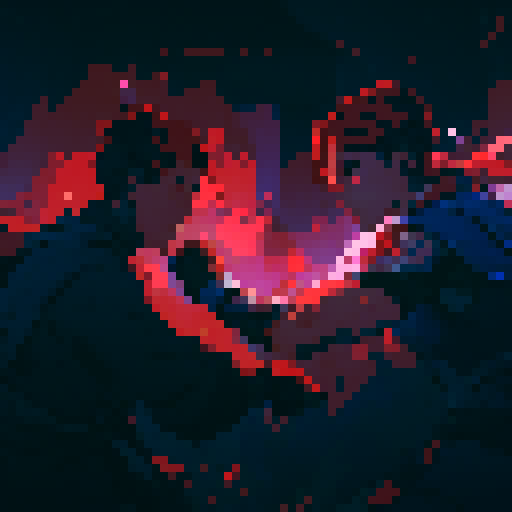 Fighter, blue and red environent