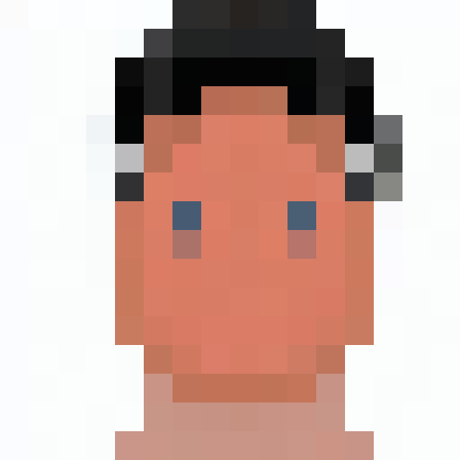 Create a vibrant game icon featuring a striking close-up pixel portrait, rendered in stunning 16x16 pixel art.