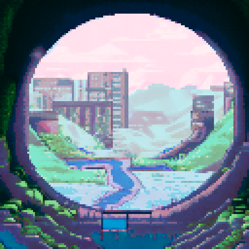 concrete, dusk, cracked, grafitti, moss, tunnel, pipes, dreams