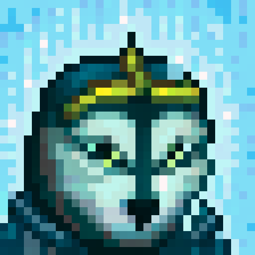 Wolf avatar, portrait, glowing eyes