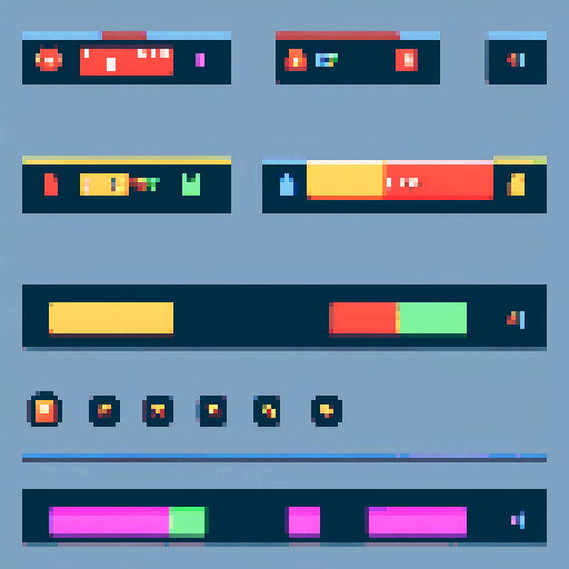 visualize UI elements for Stamina Bar: A visual representation of the player's current stamina level