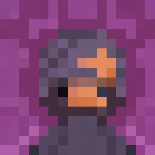 Cute grim reaper with a scythe and a mischievous smile, standing in front of a full moon backdrop, rendered in 8-bit pixel art style with high details, perfect for an NFT game icon or avatar on OpenSea, close-up portrait at 16x16 pixels