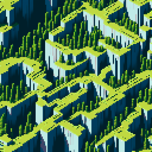 top-down view of cliffs winding like a maze in maze runner