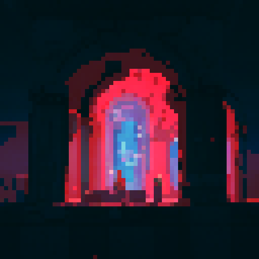 Futuristic , towering skyscrapers, neon lights, vibrant colors, people wearing futuristic outfits, pixel art