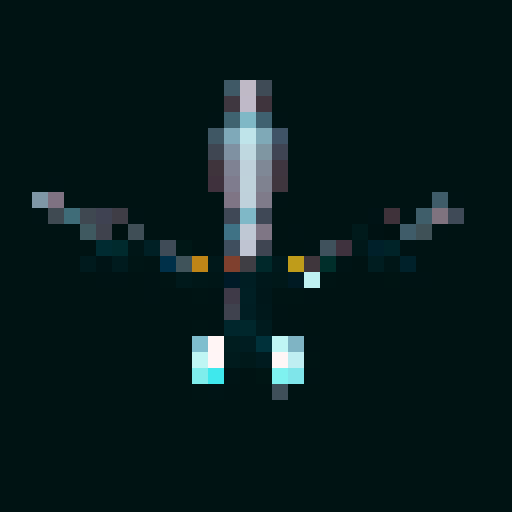 combat drone, muted metallic, sharp edges, rustic, pixel art