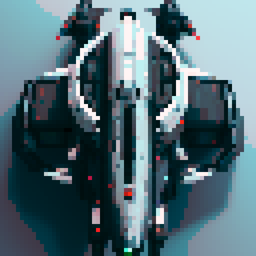 Futuristic space ship modeled after the sentinels from the matrix, add turret guns  from a top down view