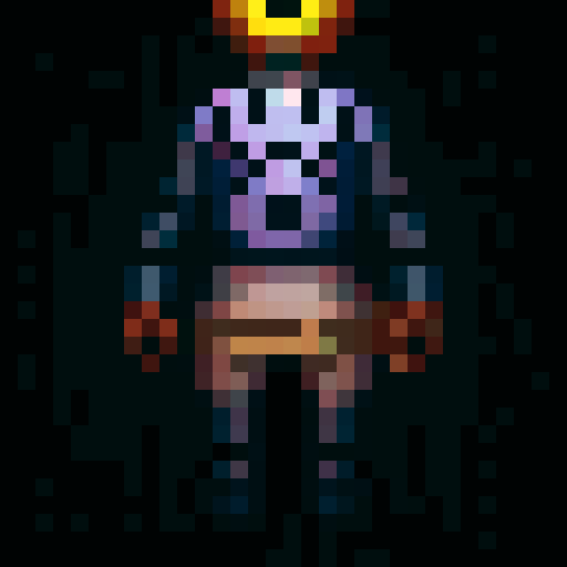 A headless horsemen character. This will be the player character. They have a pumpkin for their head. In some versions it will be without the head and will hold the pumpkin in its hands. But this version the player should have the pumpkin head. Headless horsemen also ride horses but I don't want that for this version.

The head should be clearly visible. The body should be short, with the body being about the same size as the head, maybe smaller, like in Mario games.