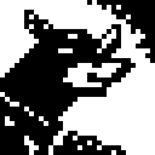 Wolf avatar, portrait, 3/4 view