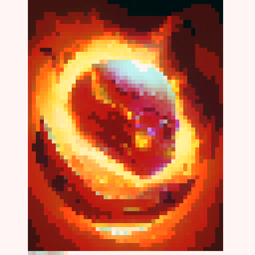 a floating skull in a ball of flames