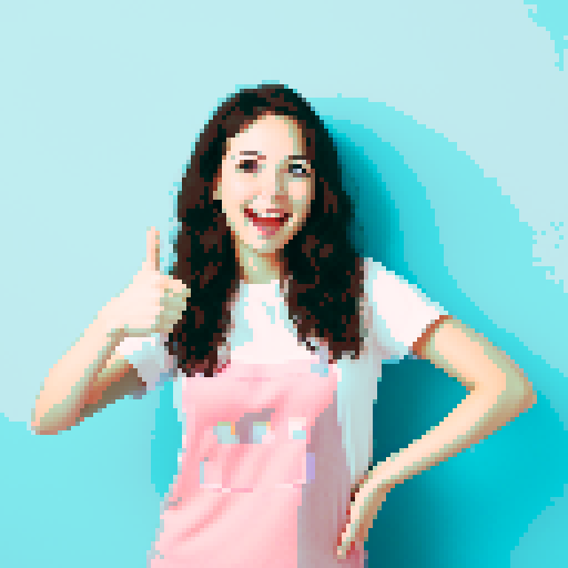 thumb up, woman, happy, blue background
