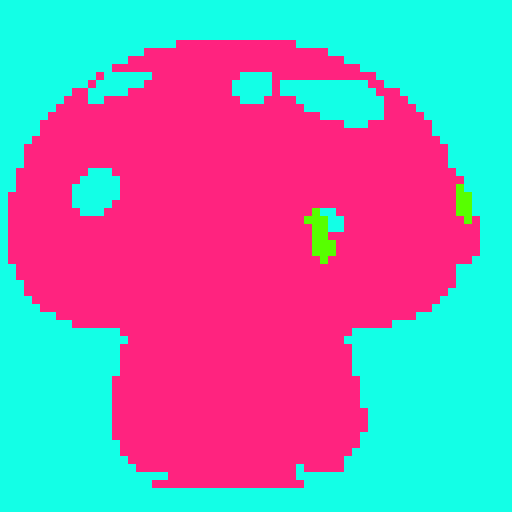 Pixel art with minimal color palette. up to 4 colors