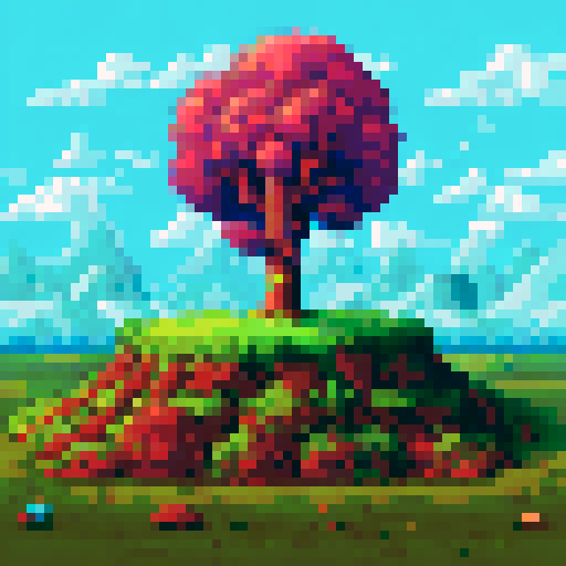 chestnut tree, green leaves, brown trunk, fantasy top-down RPG with an orthogonal camera, not isometric