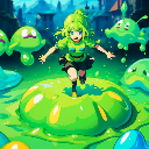 Bouncy slime, slime bouncing, slime splatter