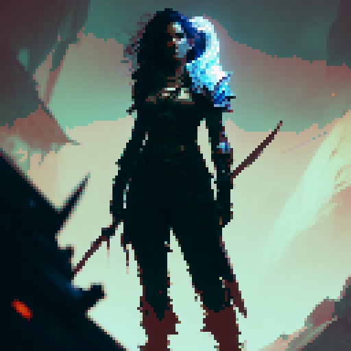 female barbarian, tall, menacing, full body, intense glare, angry, large axe, tribal clothing, Action Pose, Imposing stance, fantasy RPG