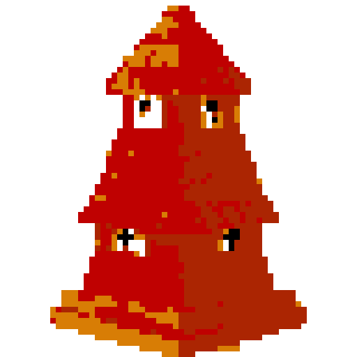 layered triangular red clay shingle tower top. Usable as an asset (clear, thick lines and a white background)