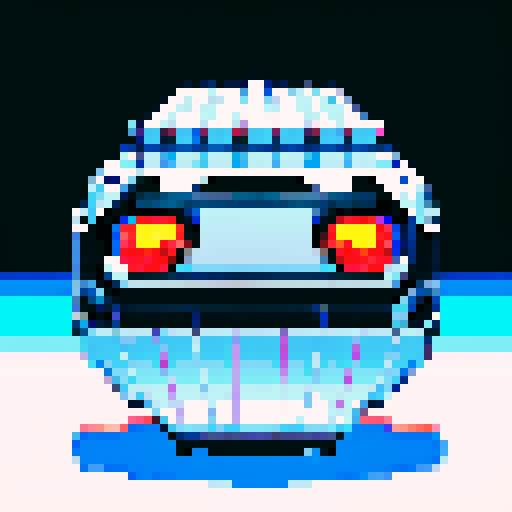 metallic spaceship, intricate engine part, gleaming silver, shiny surfaces, retro-style 16-bit, pixel art, 32x32, sRGB