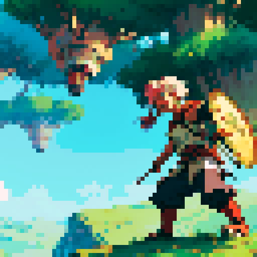 Anime warrior on adventure