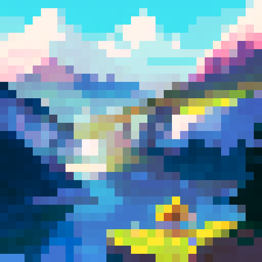 A beautiful sunny sunrise with clouds and mountains and a forest 