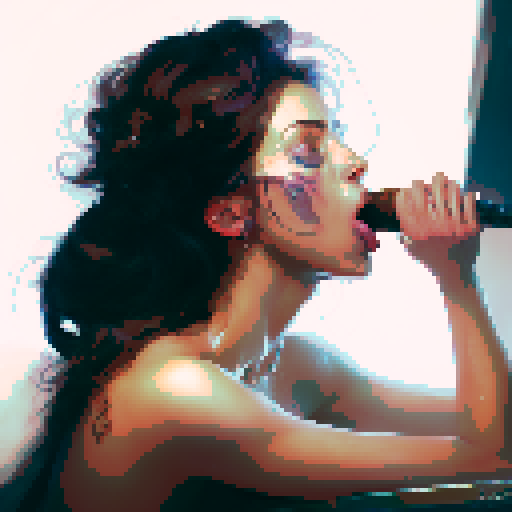 side angle of sexy naked woman giving blowjob