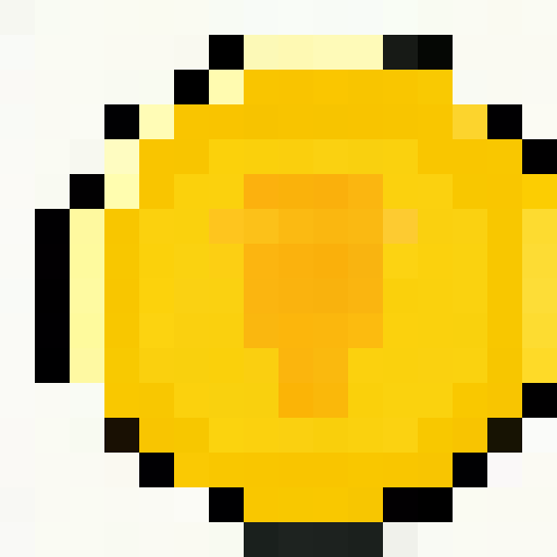 Money golden coin retro video game style