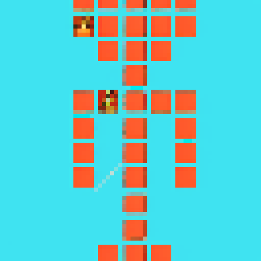 This pixelated character is the protagonist. That's his identifiable representation. However in the game I want to add some more detail and style, but making sure to obviously still be identifiable as this simple character.