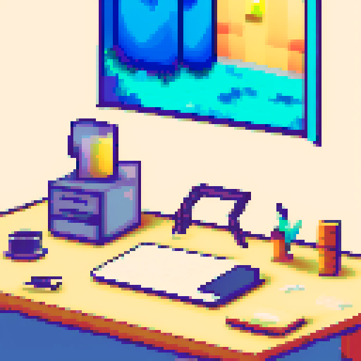 A person painting or drawing something at their desk. In their bedroom. 