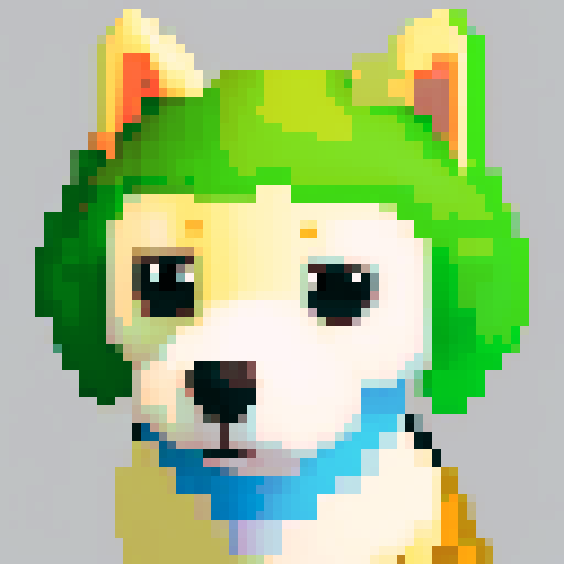 portrait, sprite art, character art, dog