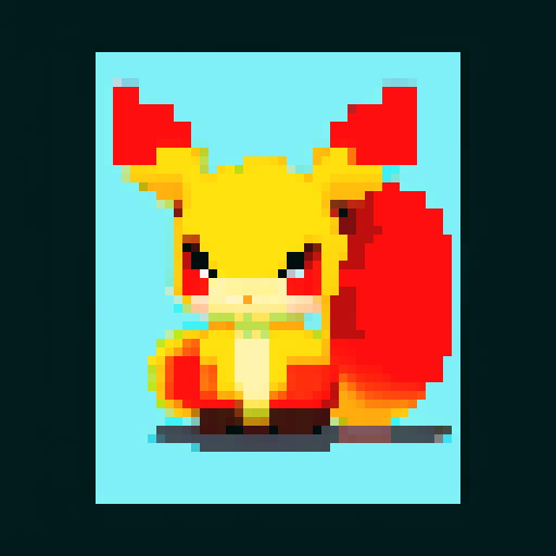 Pokemon style fire type starter, no background