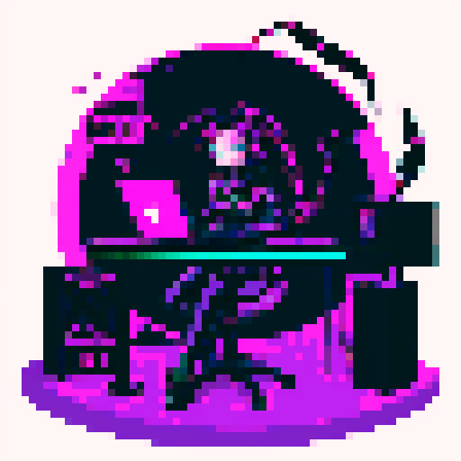 cute cyberpunk scorpion with human head, human head is from anime inspired character with vibrant hair, expressive eyes, and a playful smile, scorpion is playing computer games, tables with potato chips and coca cola, scorpion's tail should be fully in the picture