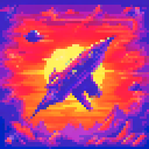 a pure 2d sprite for a space game. a top down view of a triangular spaceship all by itself ,style of the 80s. The spaceship should not have any shadows.