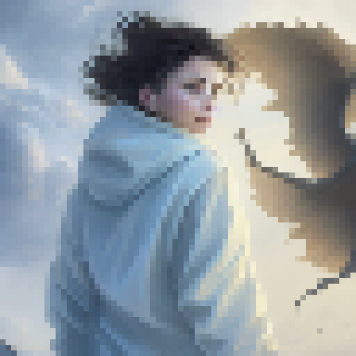 Magic-wielding girl on a deserted beach, surrounded by mythical creatures, facing a stormy sky as she conjures a protective shield.