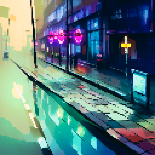 rain-soaked streets, towering skyscrapers, vibrant neon lights, cascading water droplets, misty reflections, umbrella-clad pedestrians, foggy silhouettes, glistening pavement, moody atmosphere, dramatic cityscape