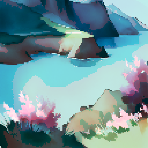 circular frame containing a beautiful landscape in watercolor style